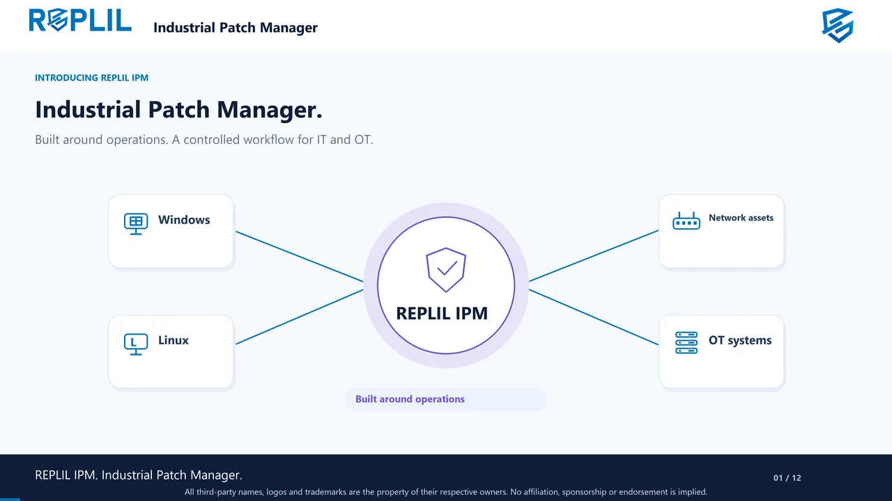 REPLIL Industrial Patch Manager animated overview